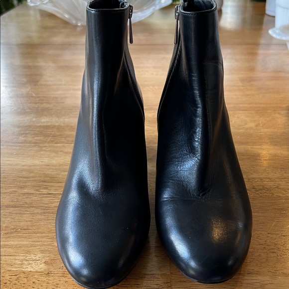 Michael Kors Sabrina Black Leather Ankle Boots with Chain-Trim Heel - Picture 9 of 9